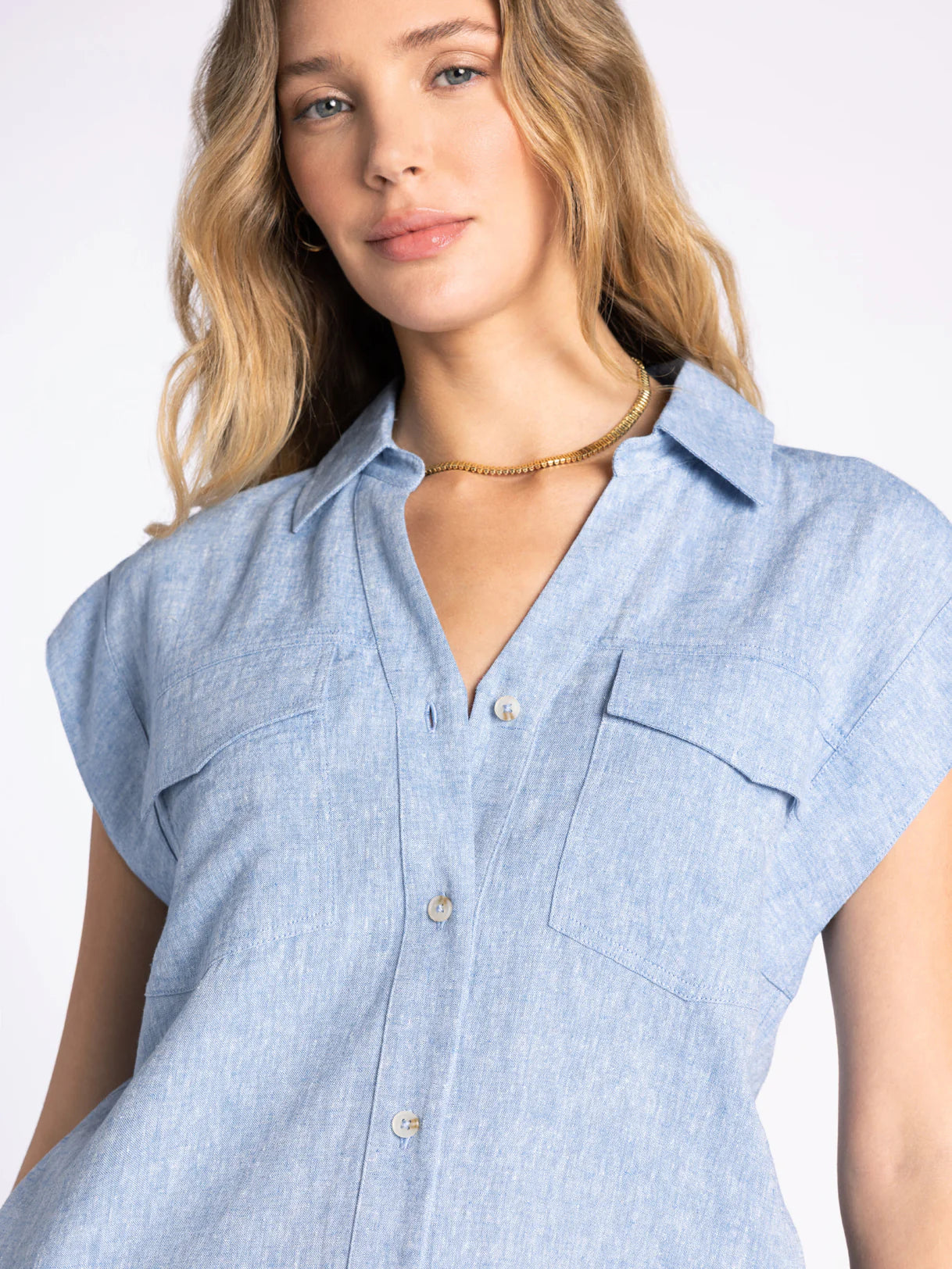 Nori Dress in Heather Blue