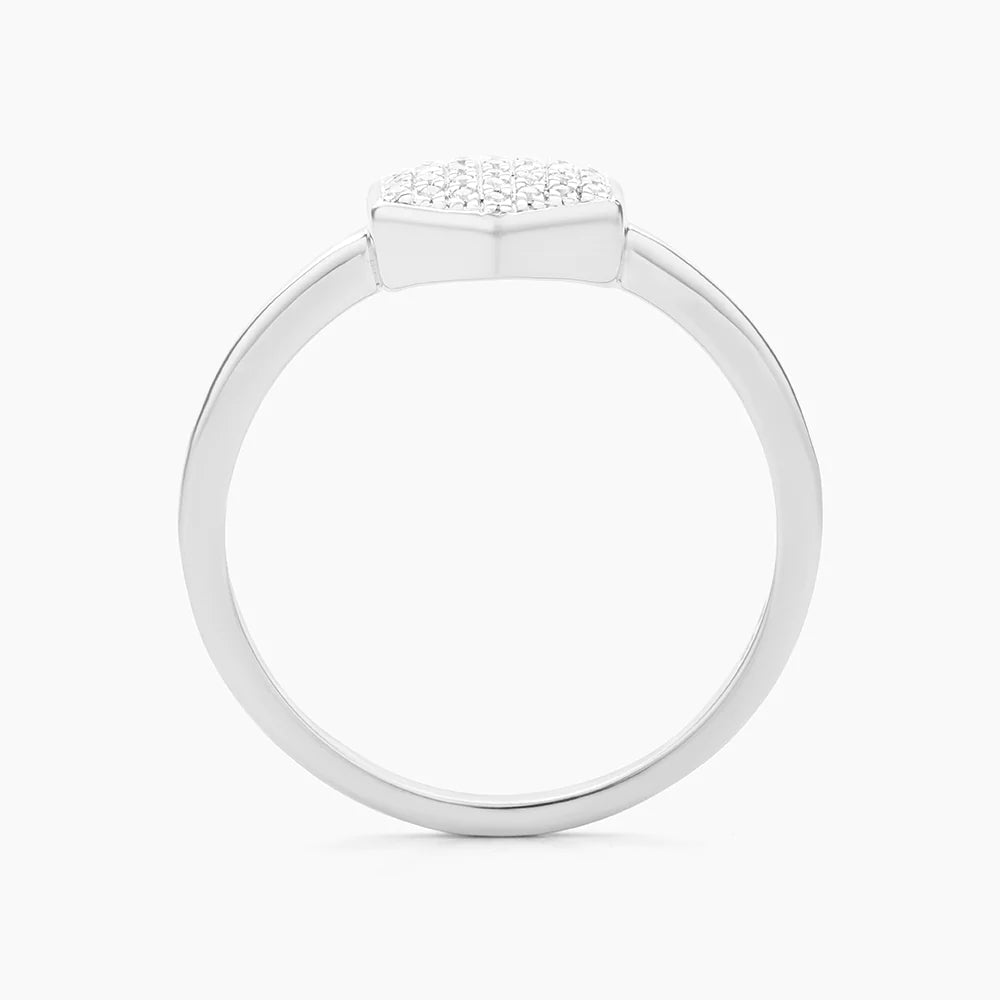 Shimmering Hexa Ring in Silver