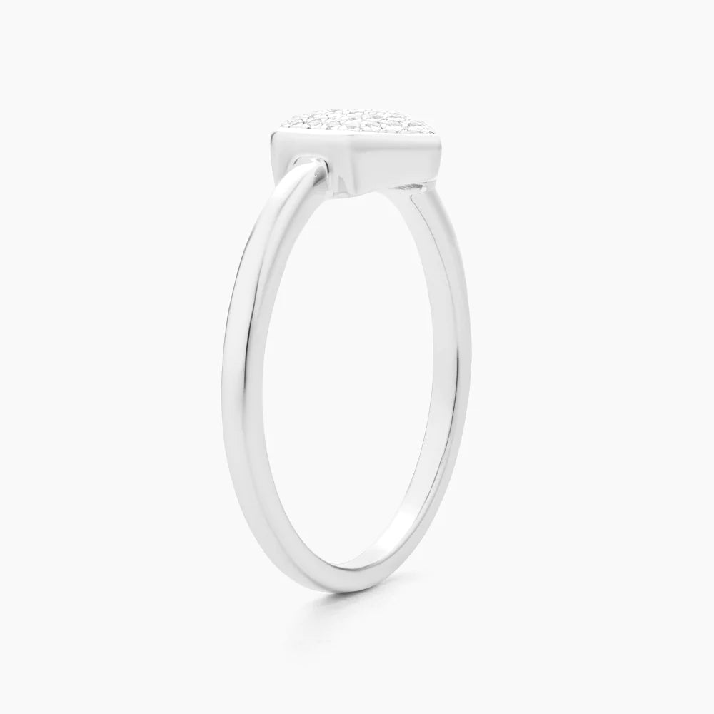 Shimmering Hexa Ring in Silver