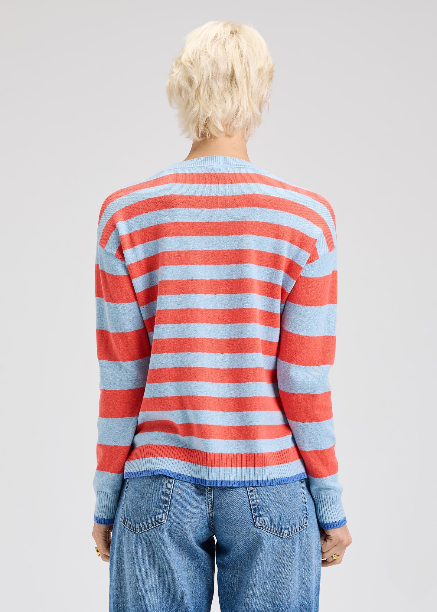 Multi Stripe Crew in Sky