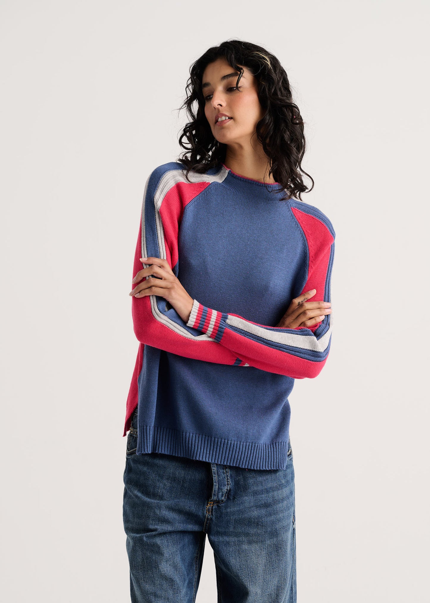 Two-Way Funnel Neck Sweater Winter Berry