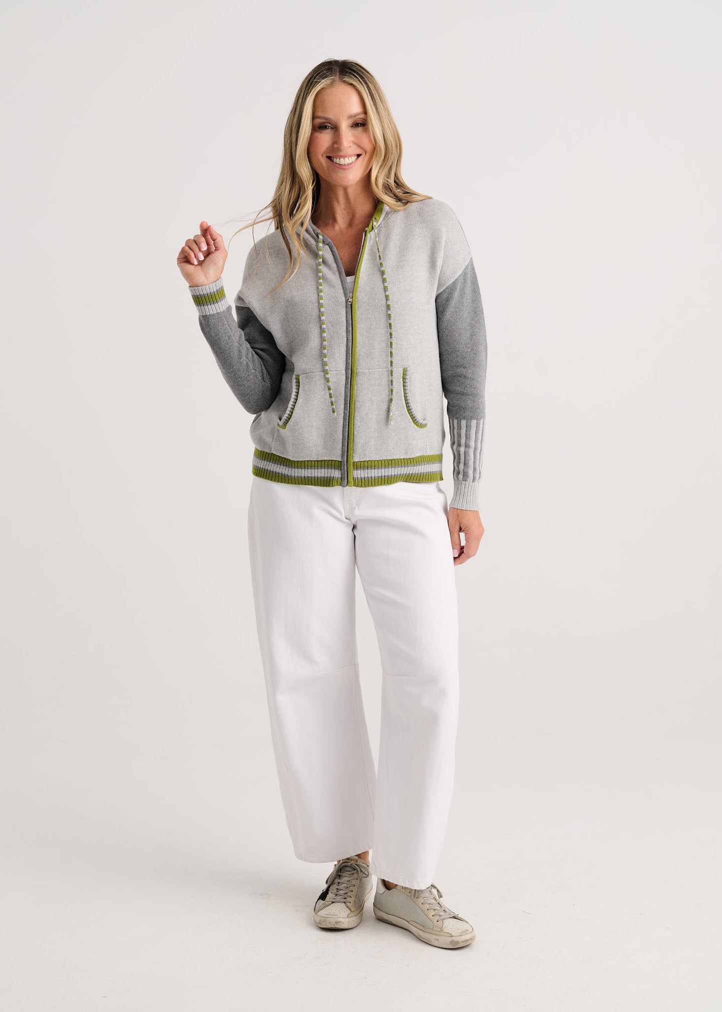 Stars Zip-Up Hoodie in Marl