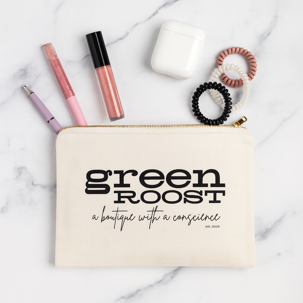 Green Roost Canvas Cosmetic Bag