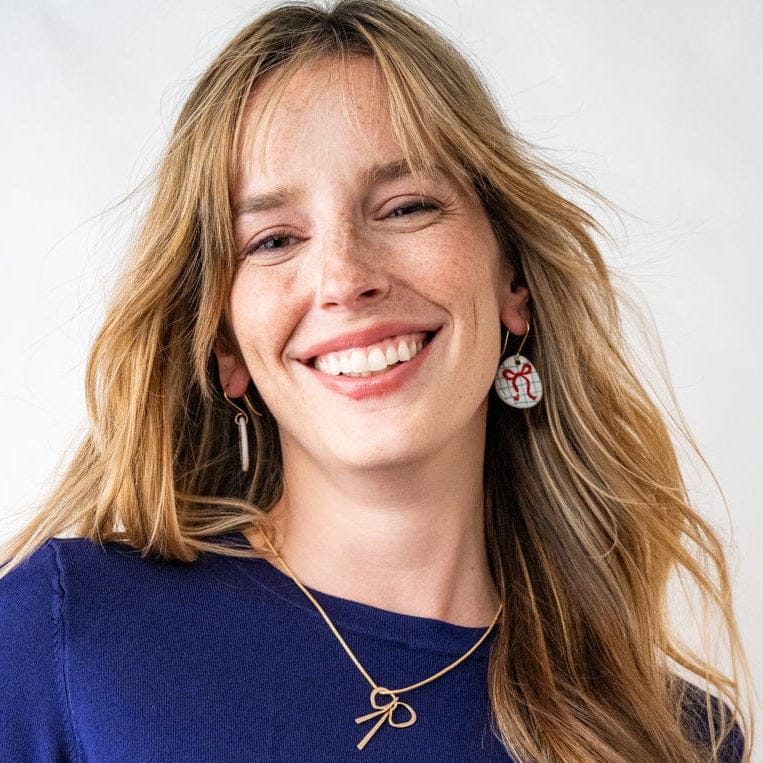 Danielle Round Ceramic Earrings with Hearts