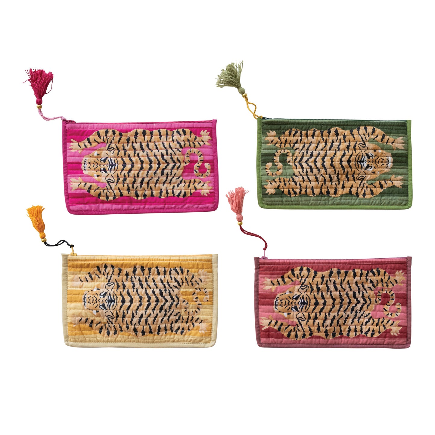 Cotton Voile Tiger Zip Pouch