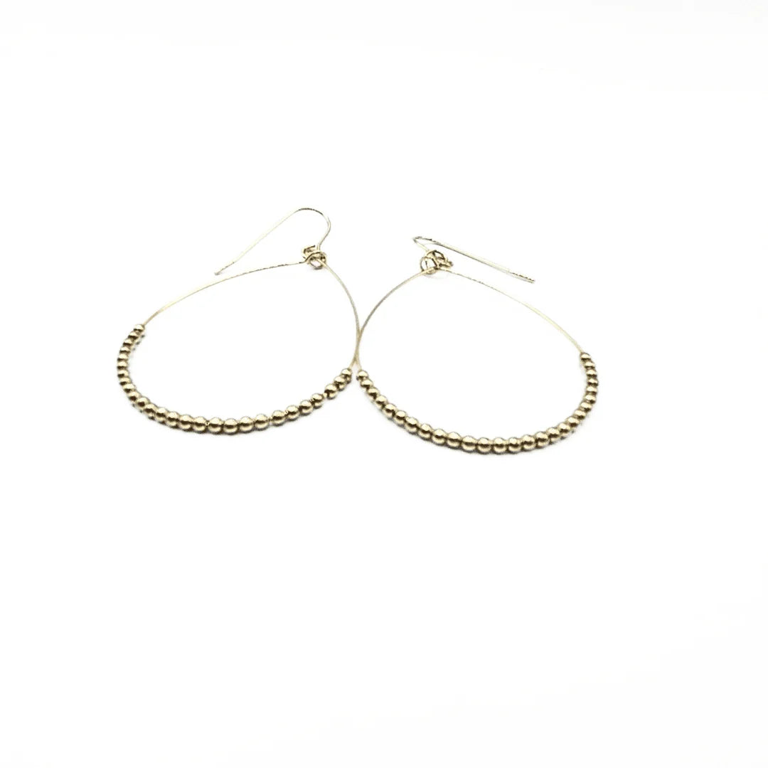 Gold-Filled Teardrop Beaded Hoop Danglers