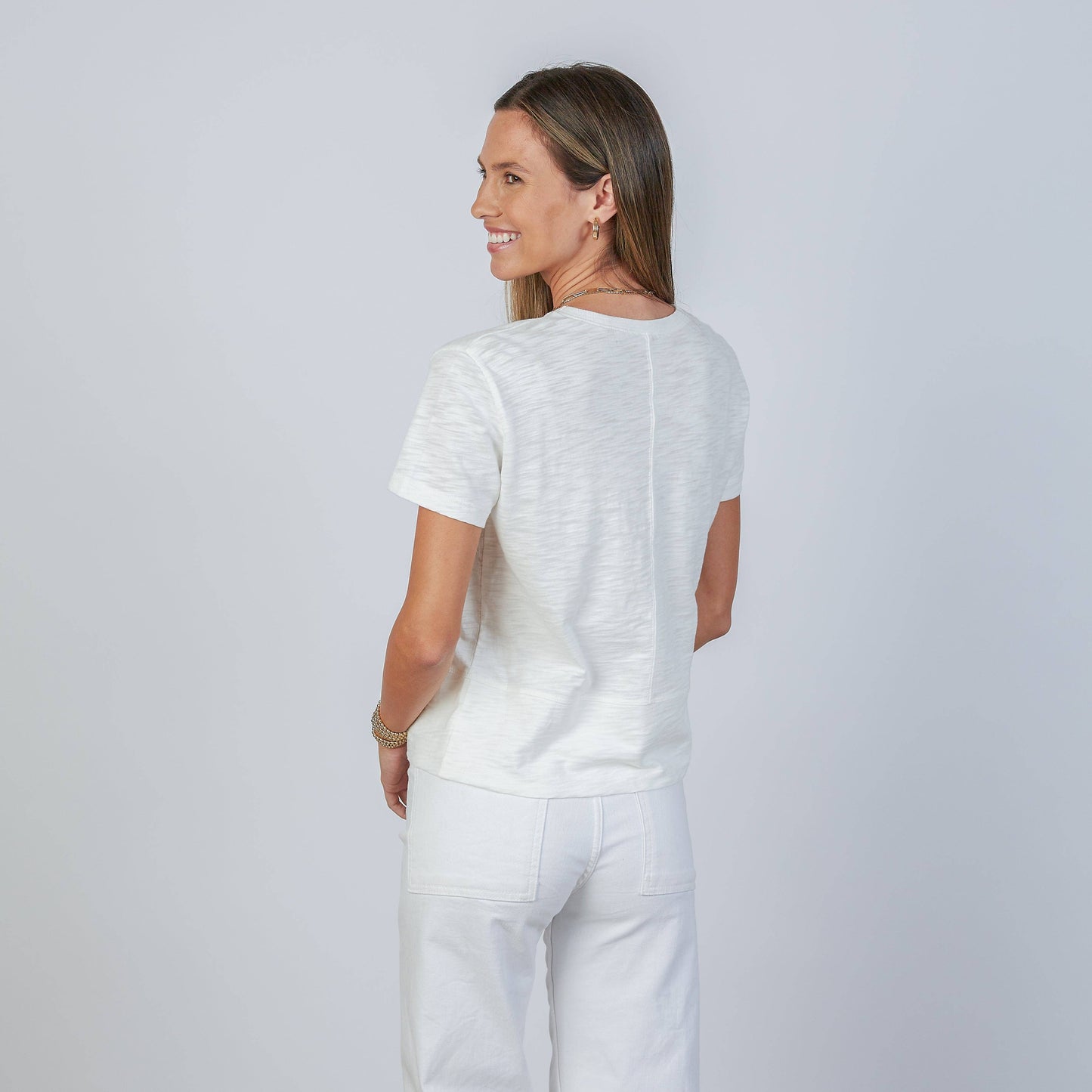 Celia Perfect Length Tee in Ivory