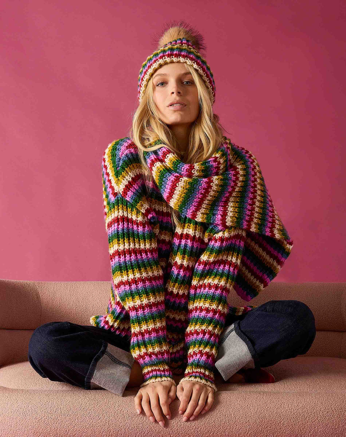 Golden Days Stripe Sweater in Multi Stripe