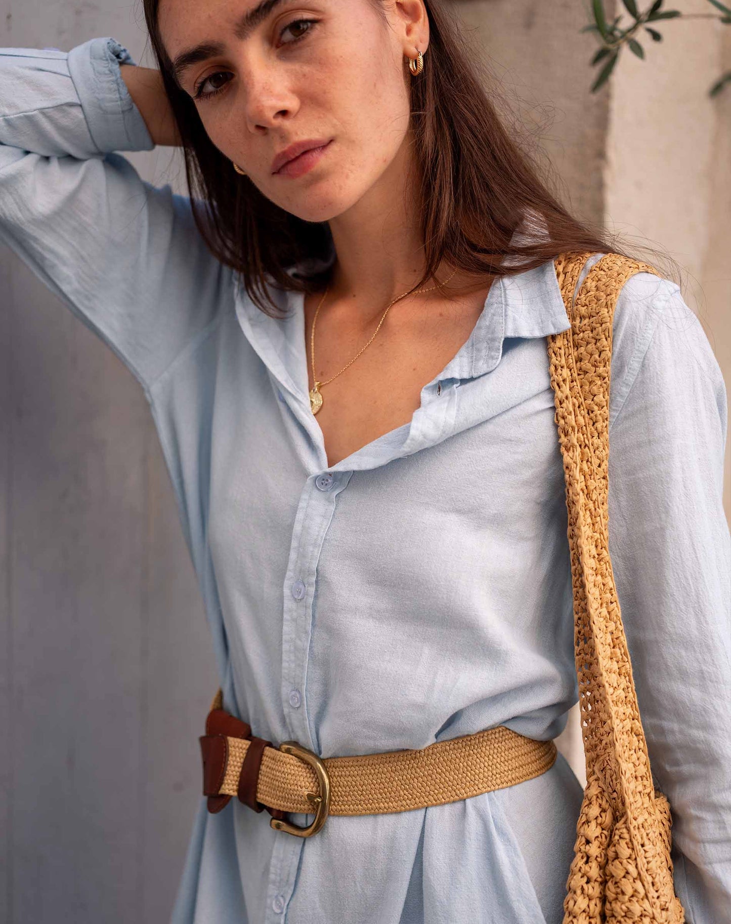 Hermosa Shirt Dress in Zen Blue