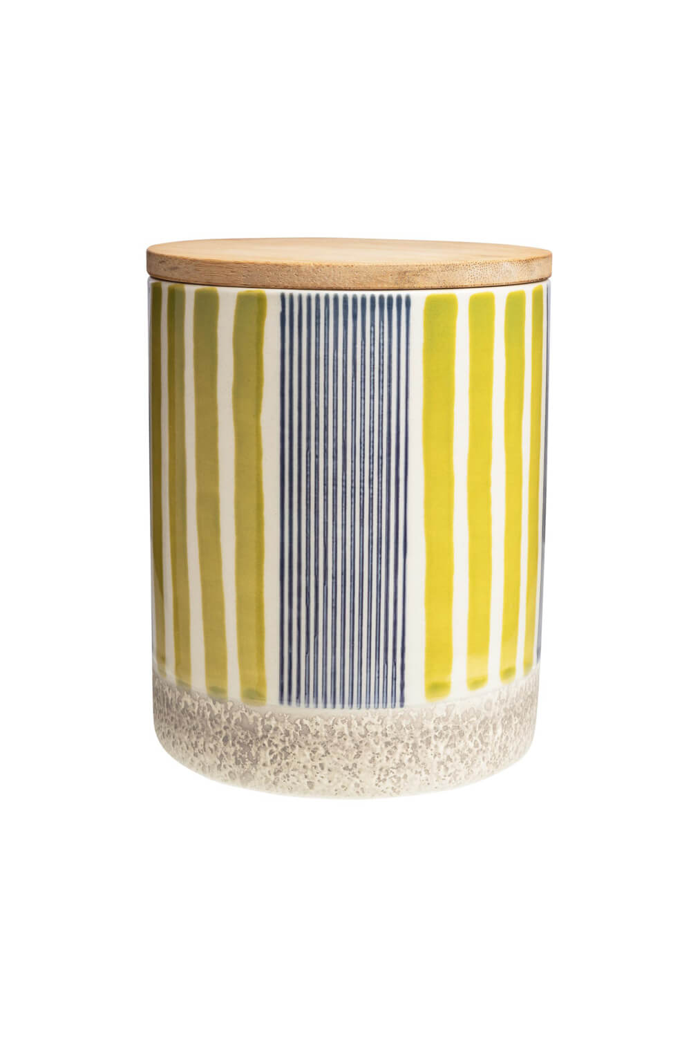 Storage Jar in Navy & Green Stripes - 11cm