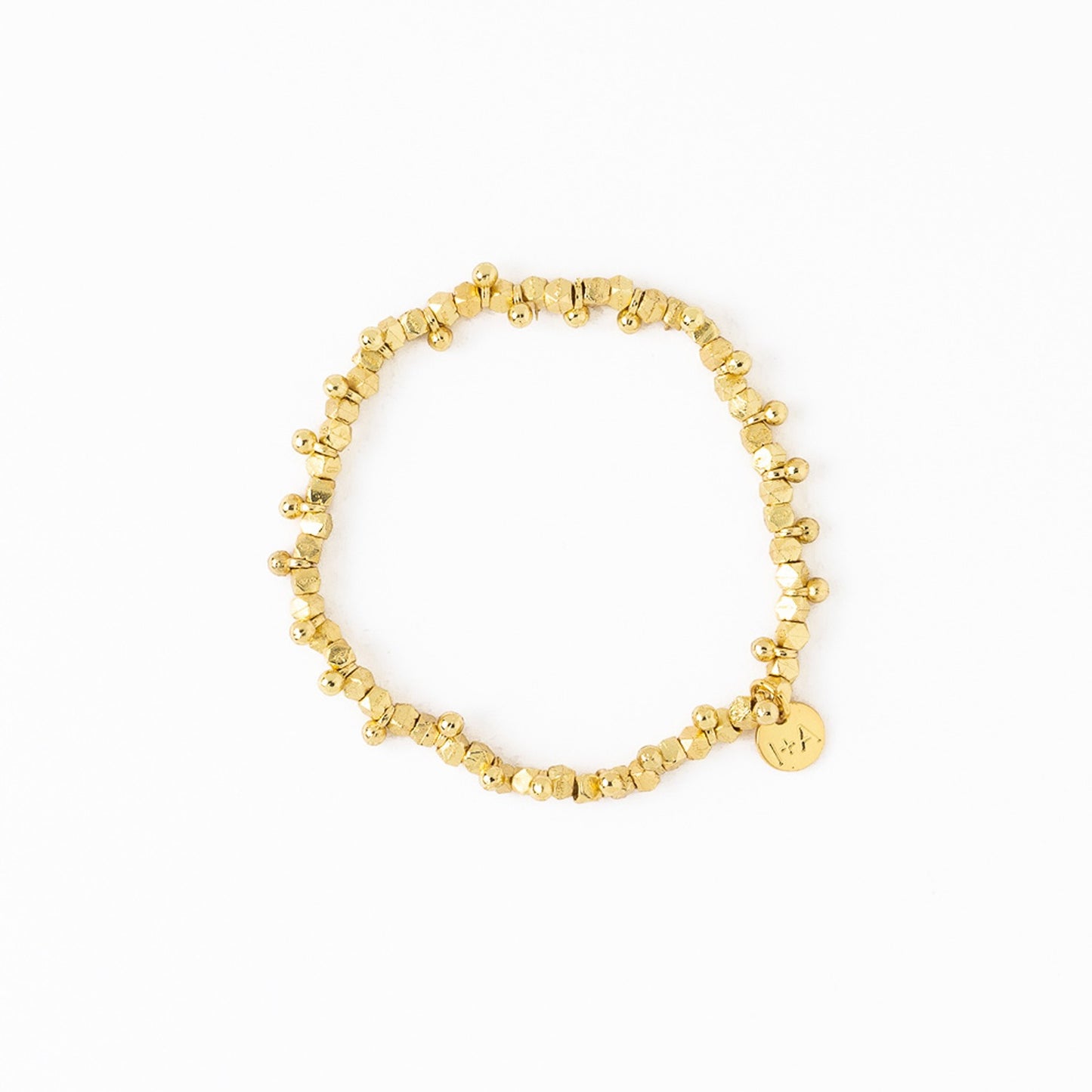 Kate Faceted Brass Bead Stretch Bracelet by Ink & Alloy