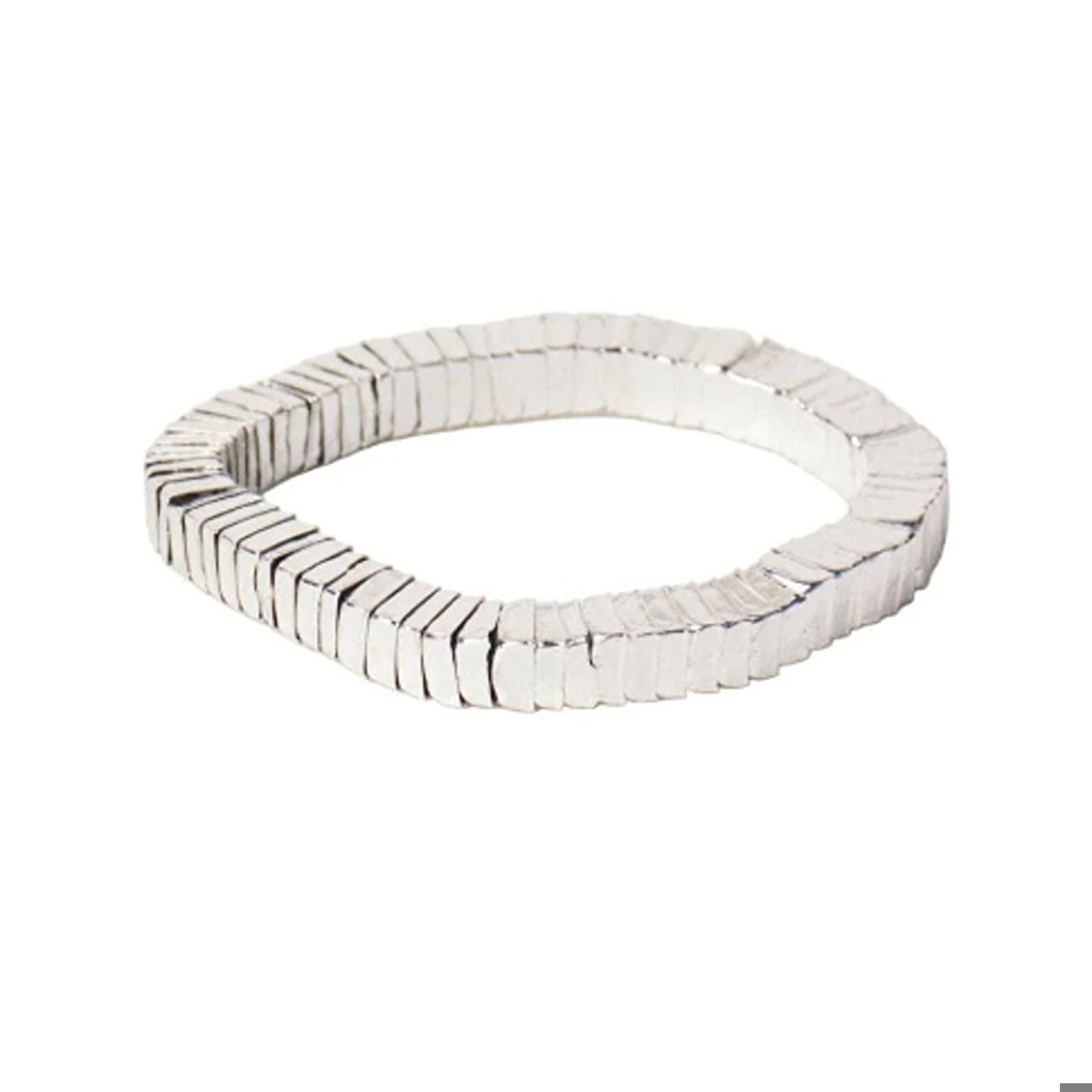 Lucille Square Bead Stretch Bracelet in Silver by Ink & Alloy