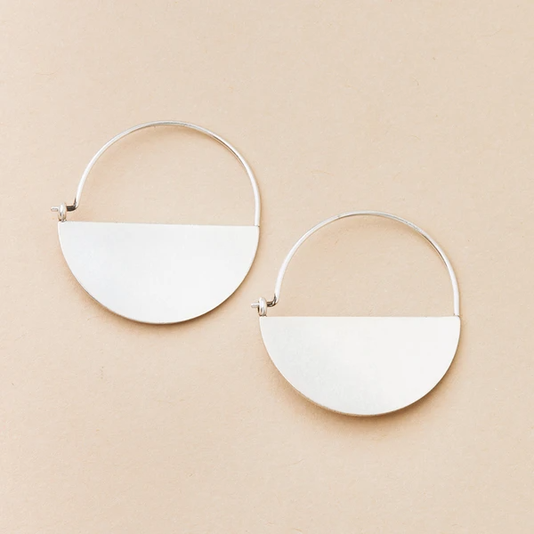 Refined Earring Collection - Lunar Hoop in Silver