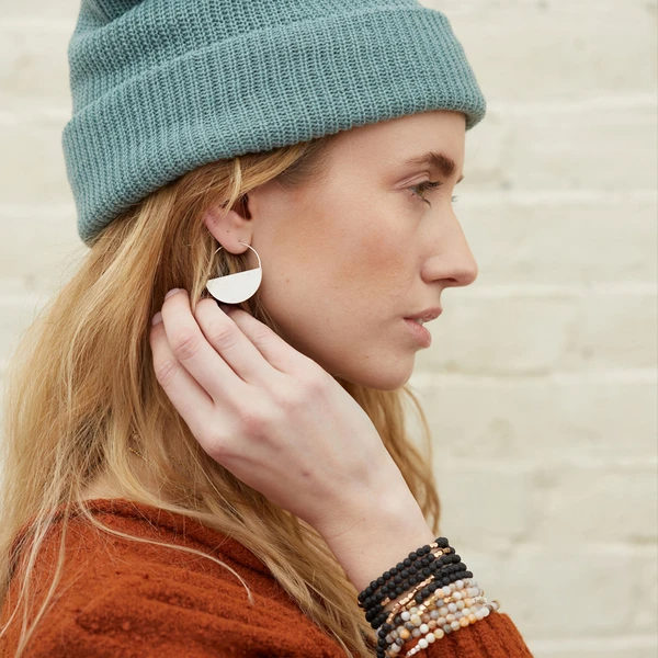 Refined Earring Collection - Lunar Hoop in Silver