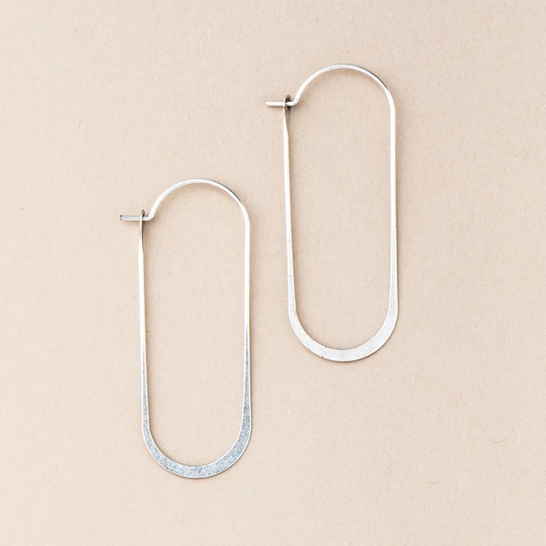 Refined Earring Collection - Cosmic Oval in Silver