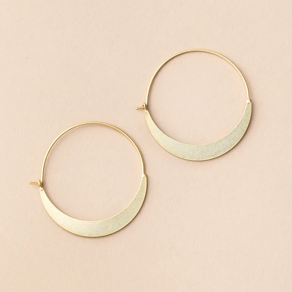 Refined Earring Collection - Crescent Hoop in Gold