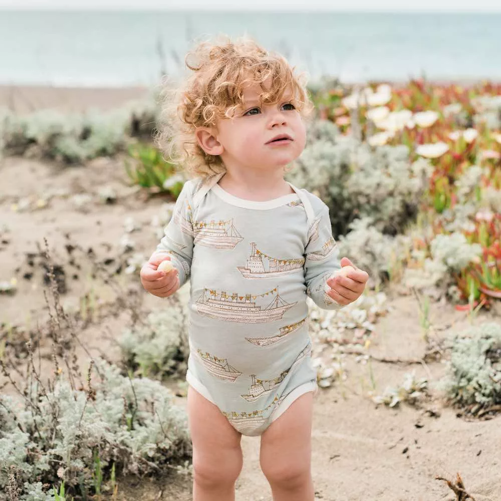 Long Sleeve Onesie in Tutu Elephants