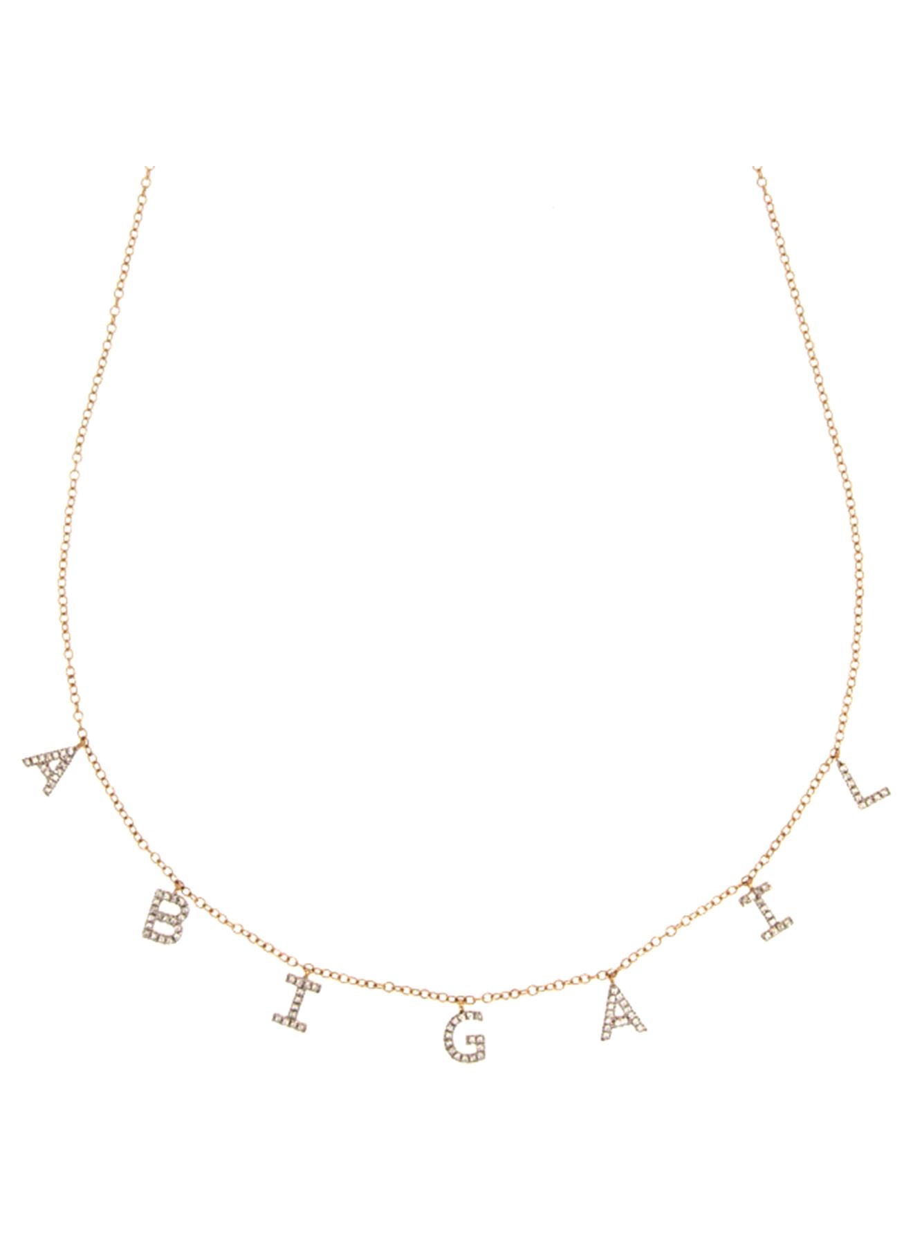 Custom Diamond Initial Necklace