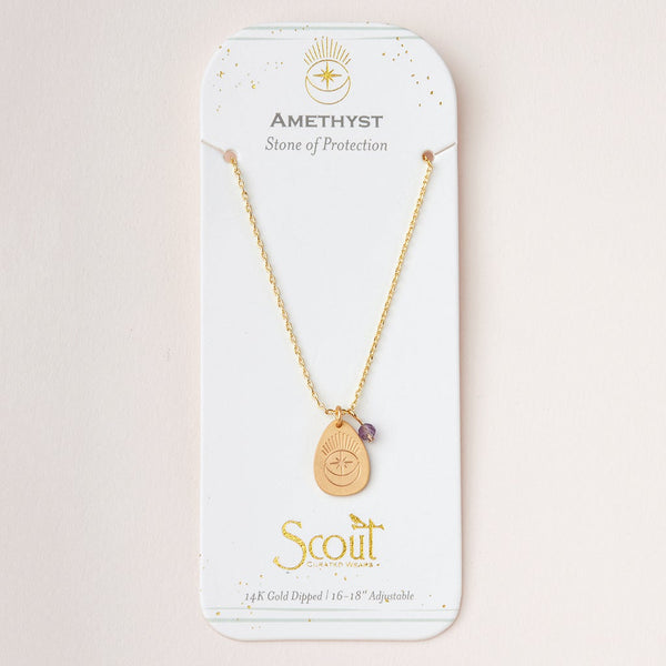 Intention Charm Necklace in Amethyst/Gold