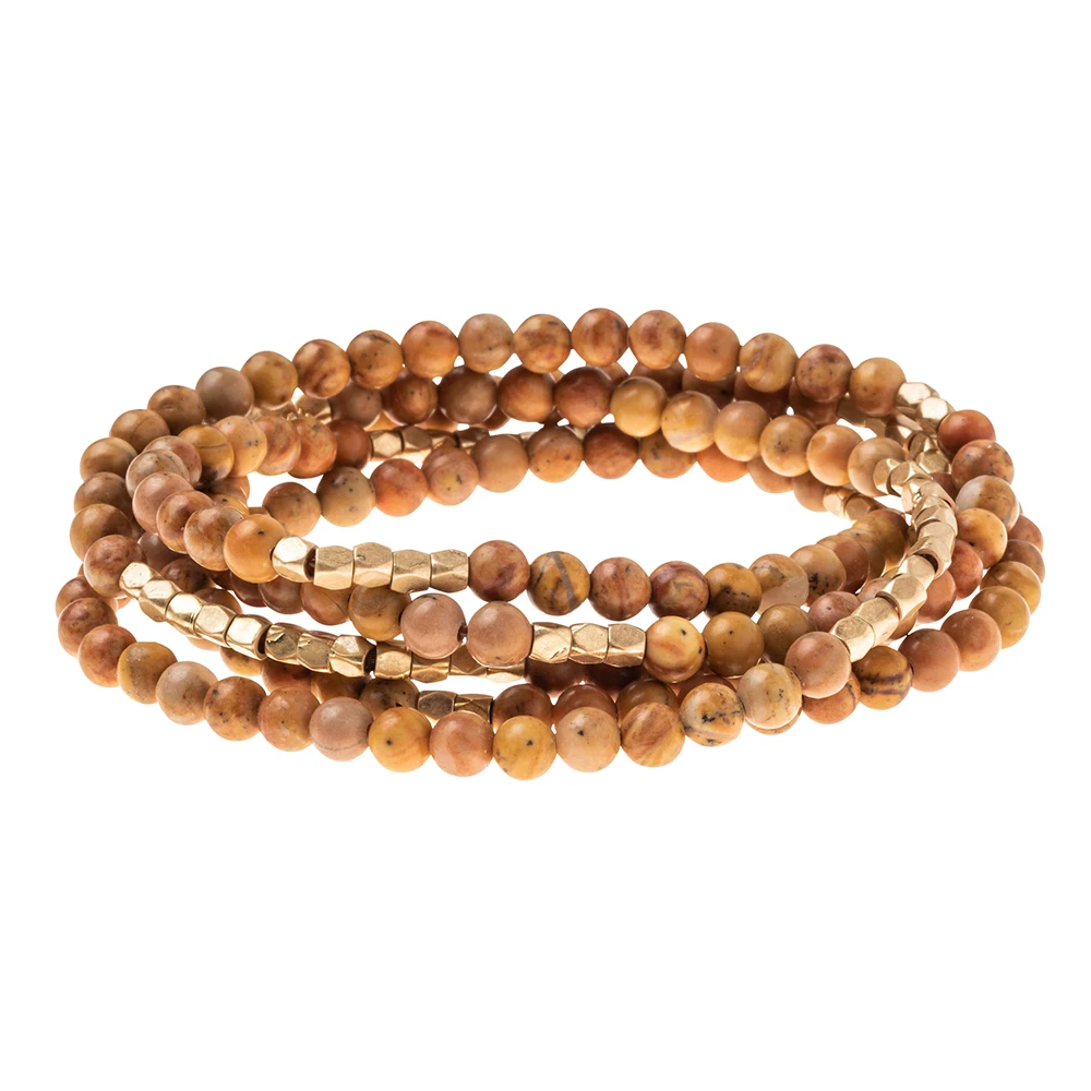 Stone Wrap in Petrified Wood/Gold