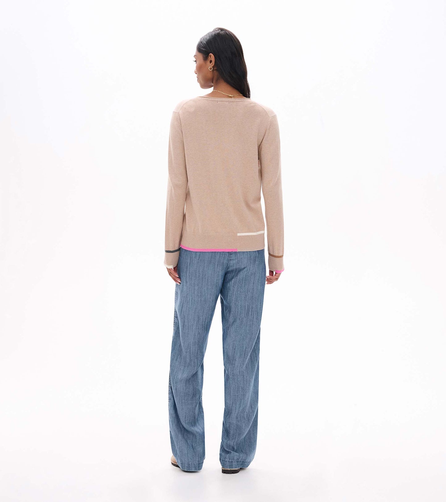 Eden Crew Neck Sweater in Oatmeal Melange