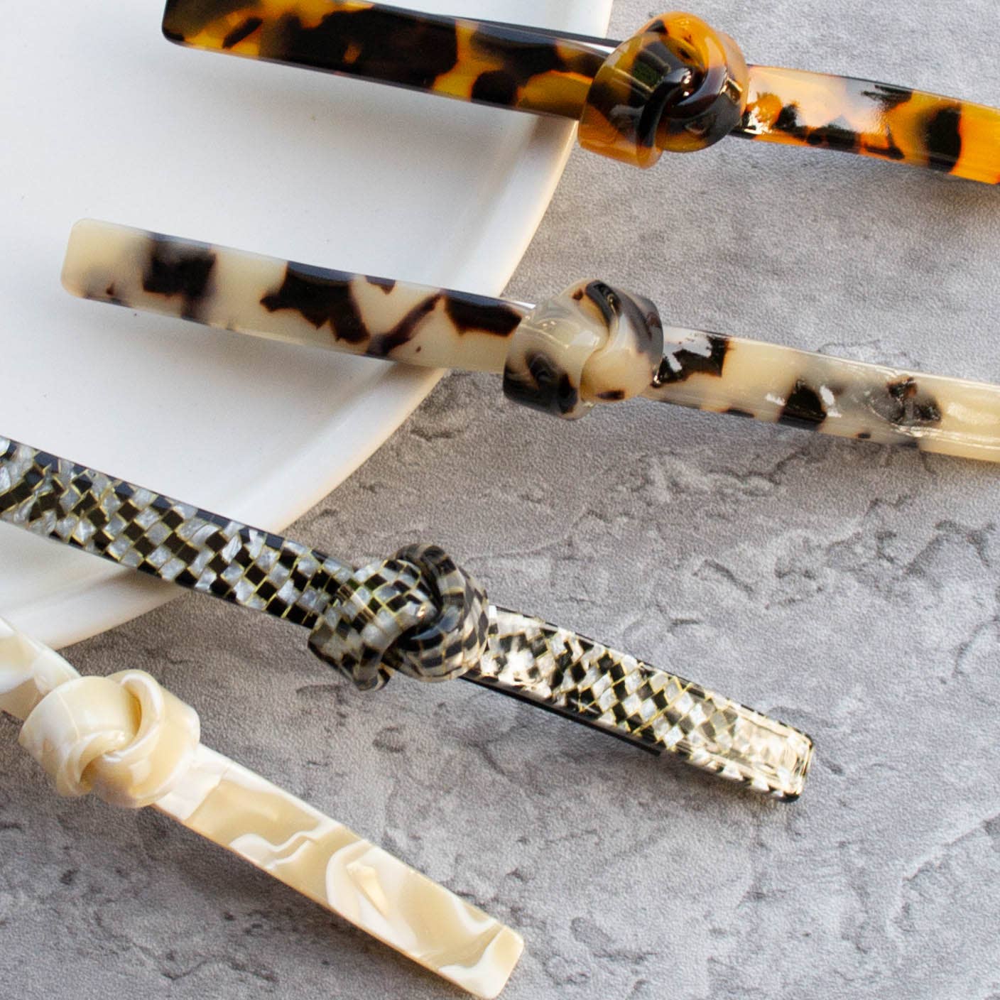 Eco French Twist Hair Barrettes: Taupe Mix