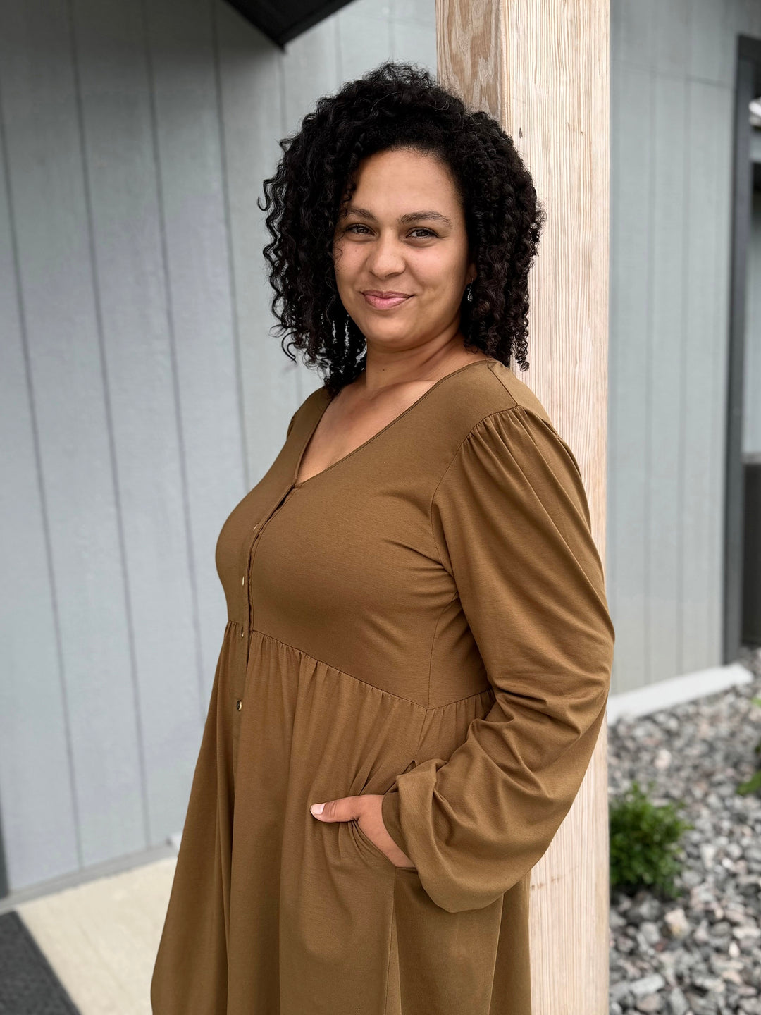 Lucille Dress in Kona Brown