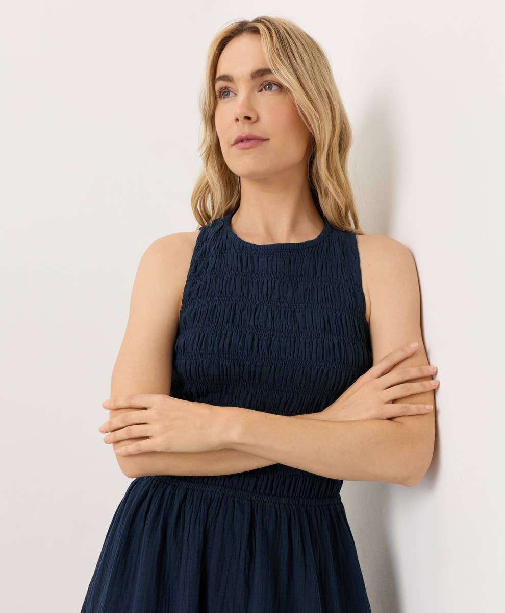 Women's Coastal Double Gauze Smocked Dress