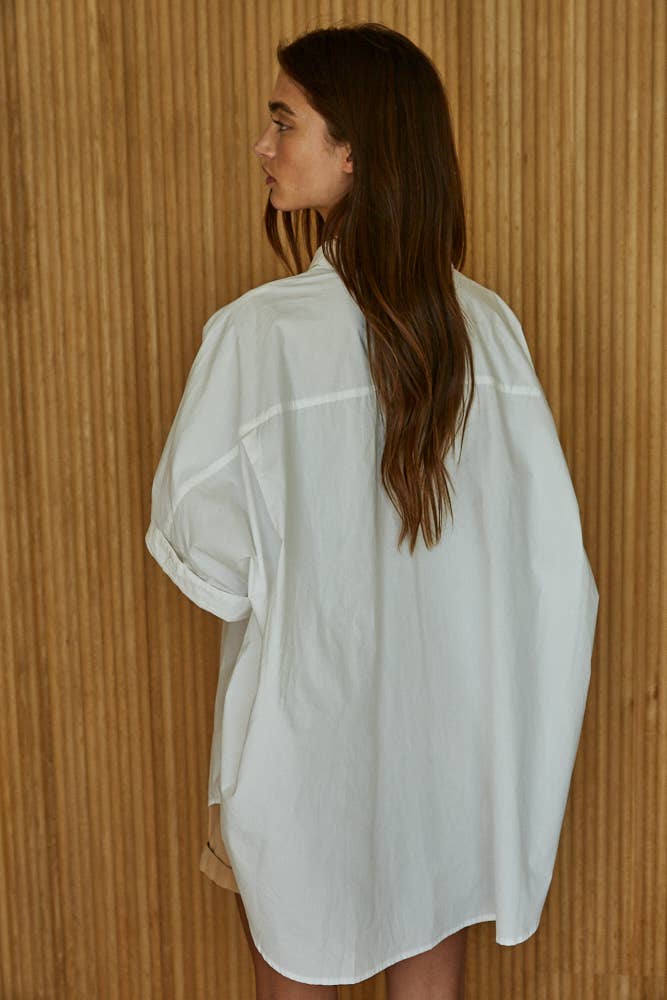 The Oversized Cotton Shirt in Off White