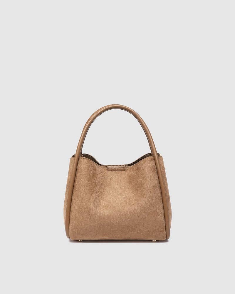 Steffie Suede Mini Tote Bag in Honey