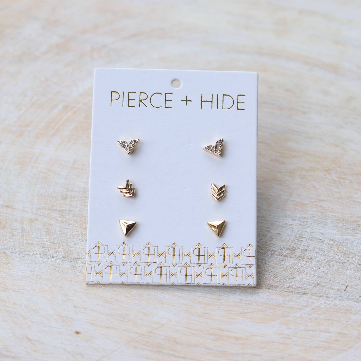 Gold Arrow Stud Trio