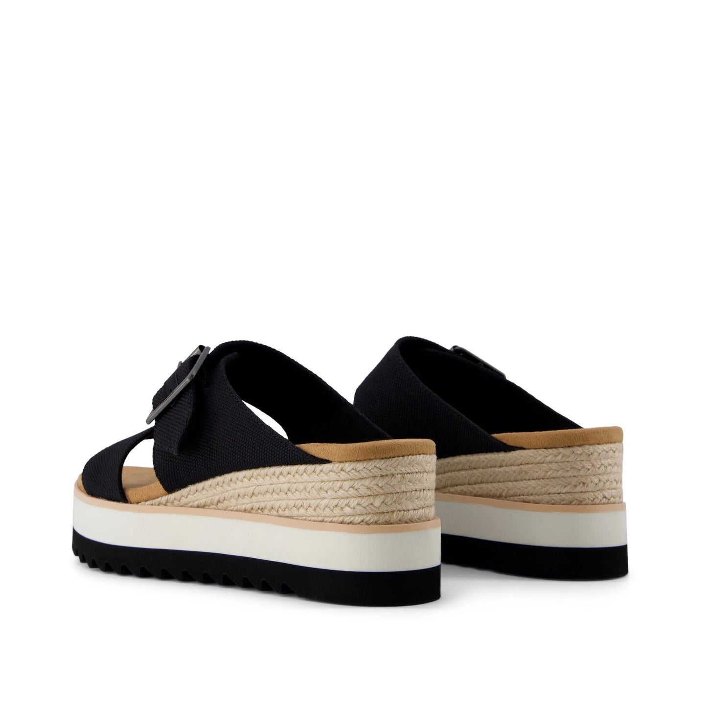 Diana Mule Buckle Wedge Sandal in Black