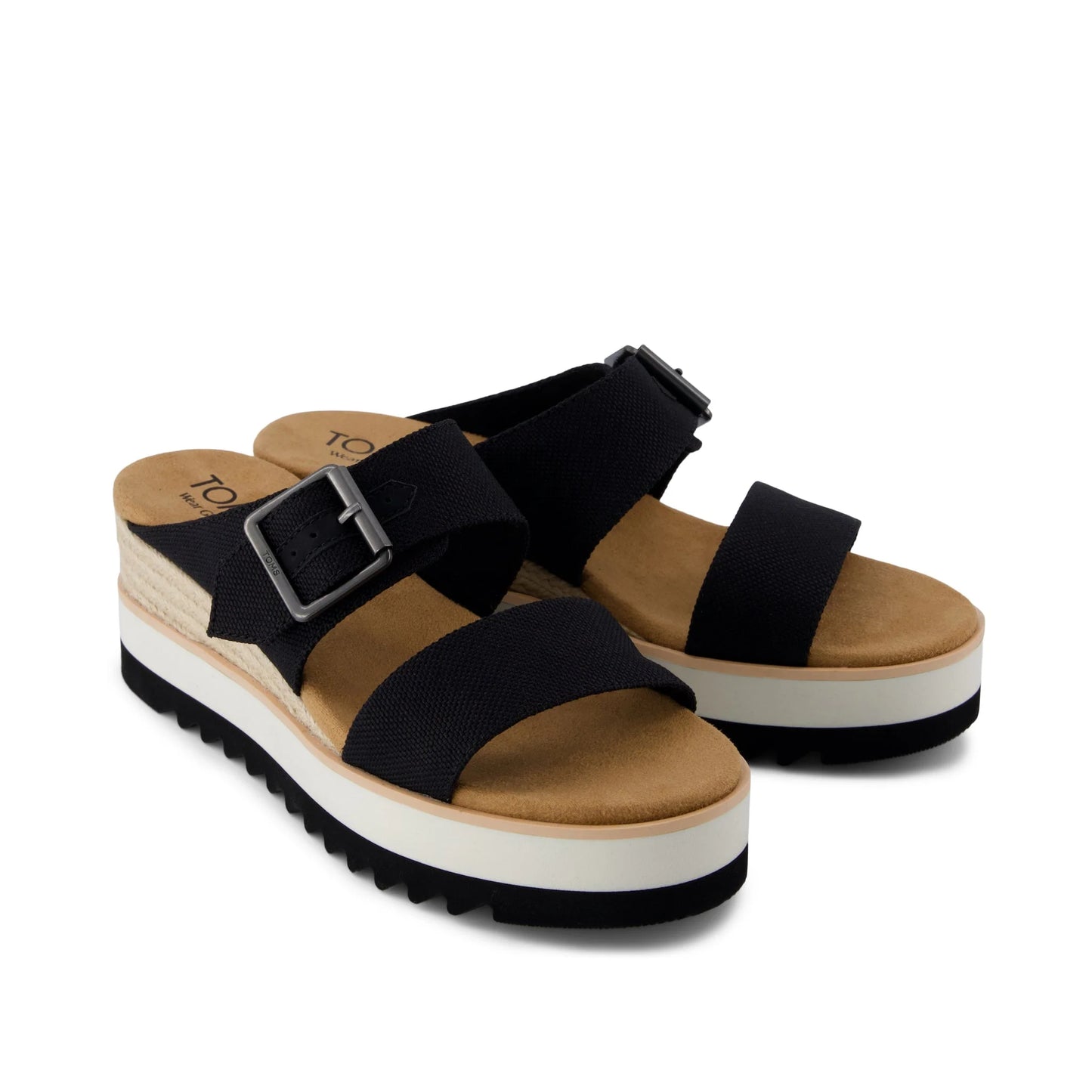 Diana Mule Buckle Wedge Sandal in Black