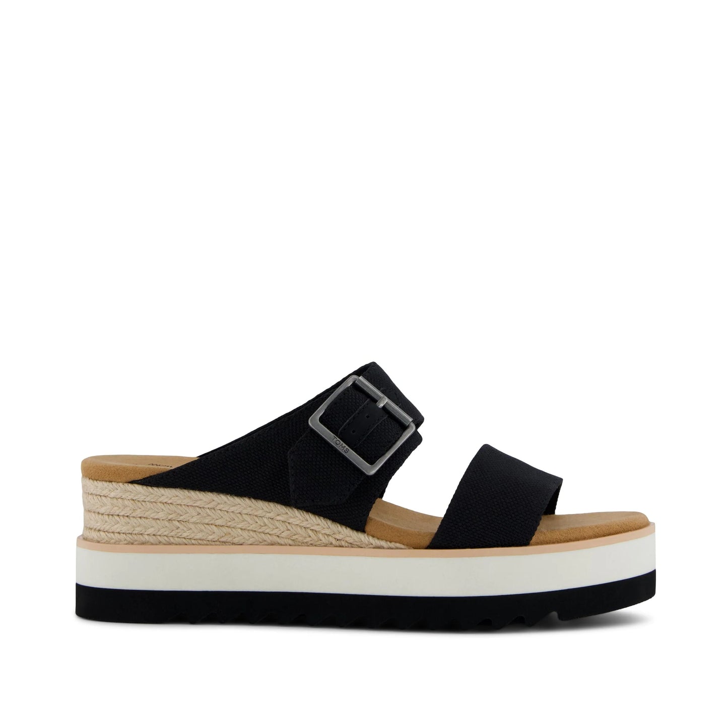 Diana Mule Buckle Wedge Sandal in Black