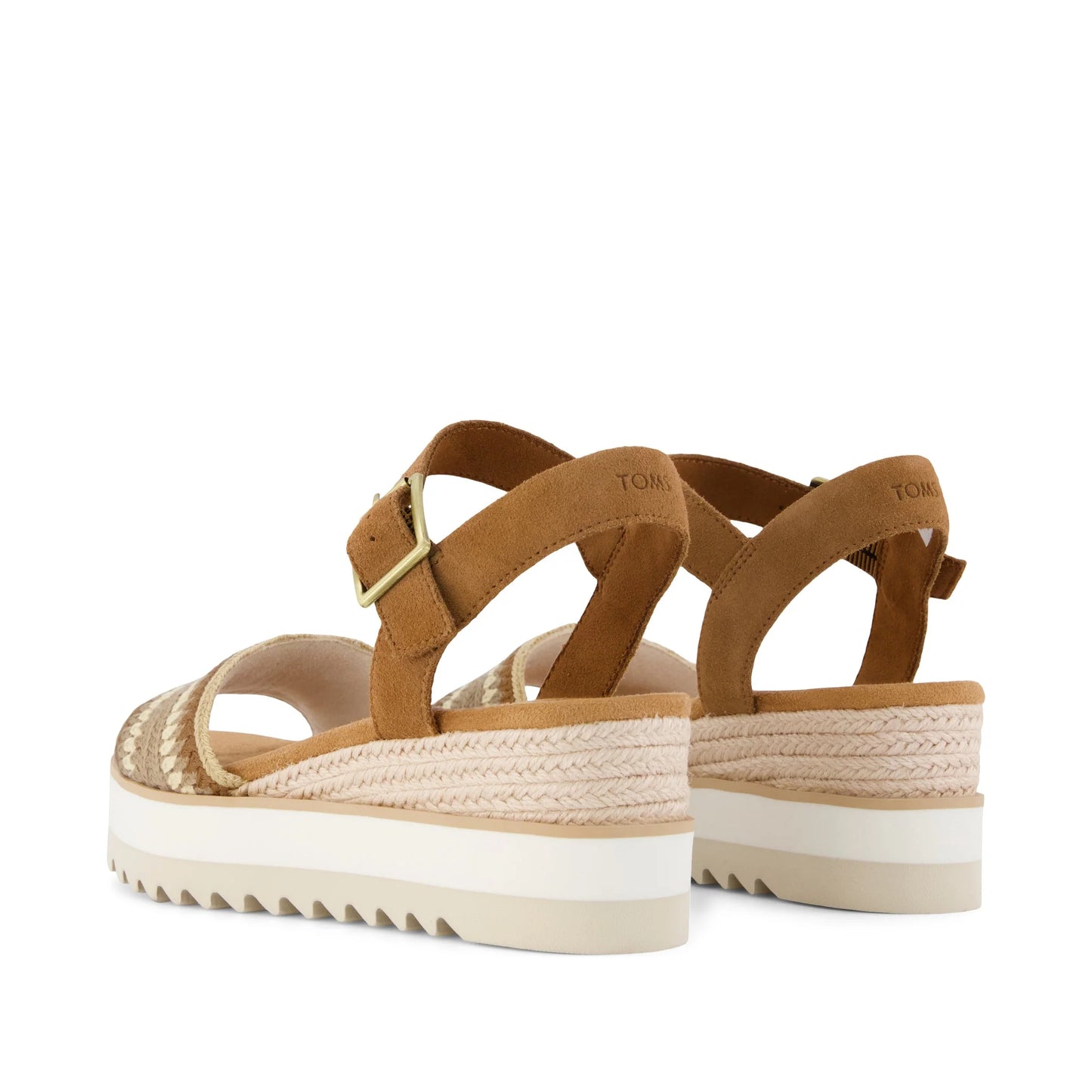 Diana Wedge in Almond Crocheted Suede