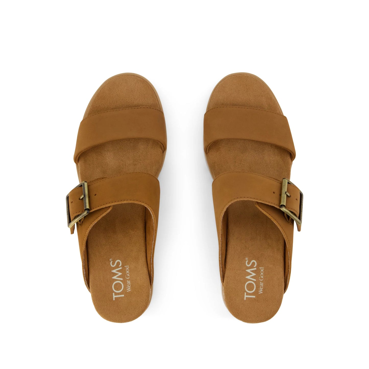 Diana Mule Buckle Wedge Sandal in Brown Sugar