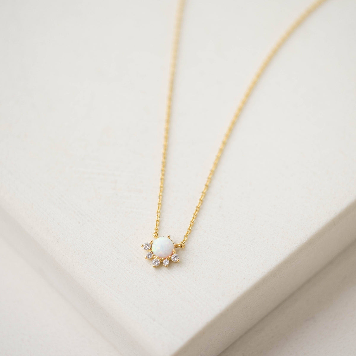 Juno Necklace in Gold + Opal