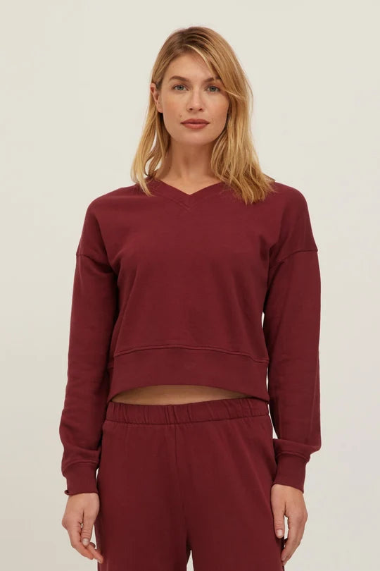 Mulholland Pullover in Dark Cherry