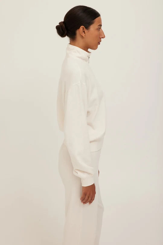 Studio Quarter Zip in Cream