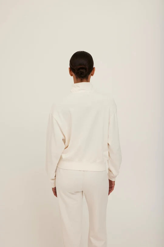 Studio Quarter Zip in Cream