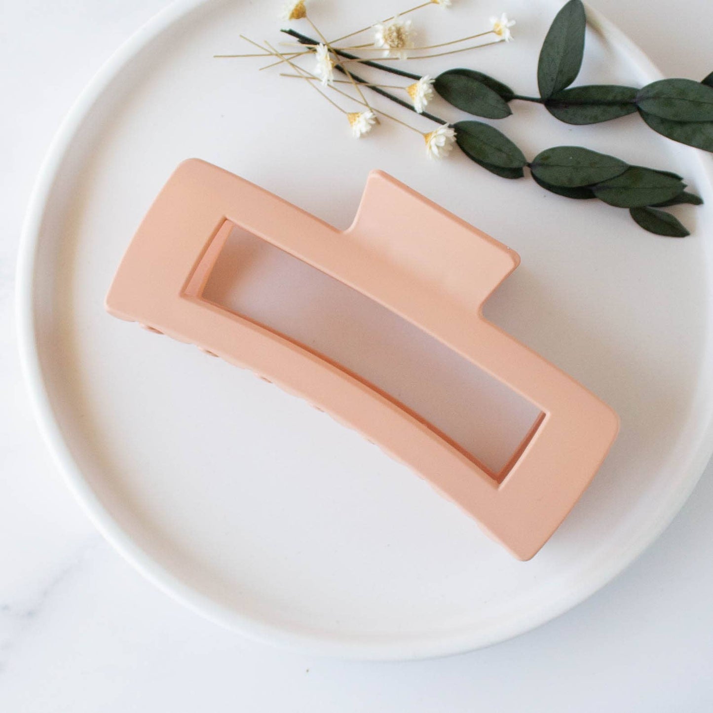 Jumbo Square Hair Clip: Matt Khaki