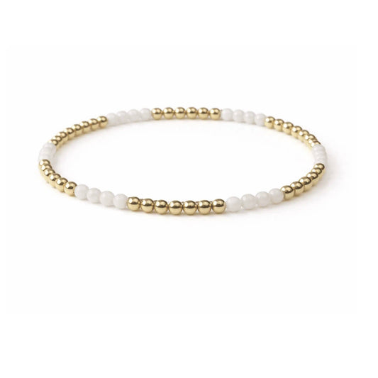 Refined Stone Bracelet in White