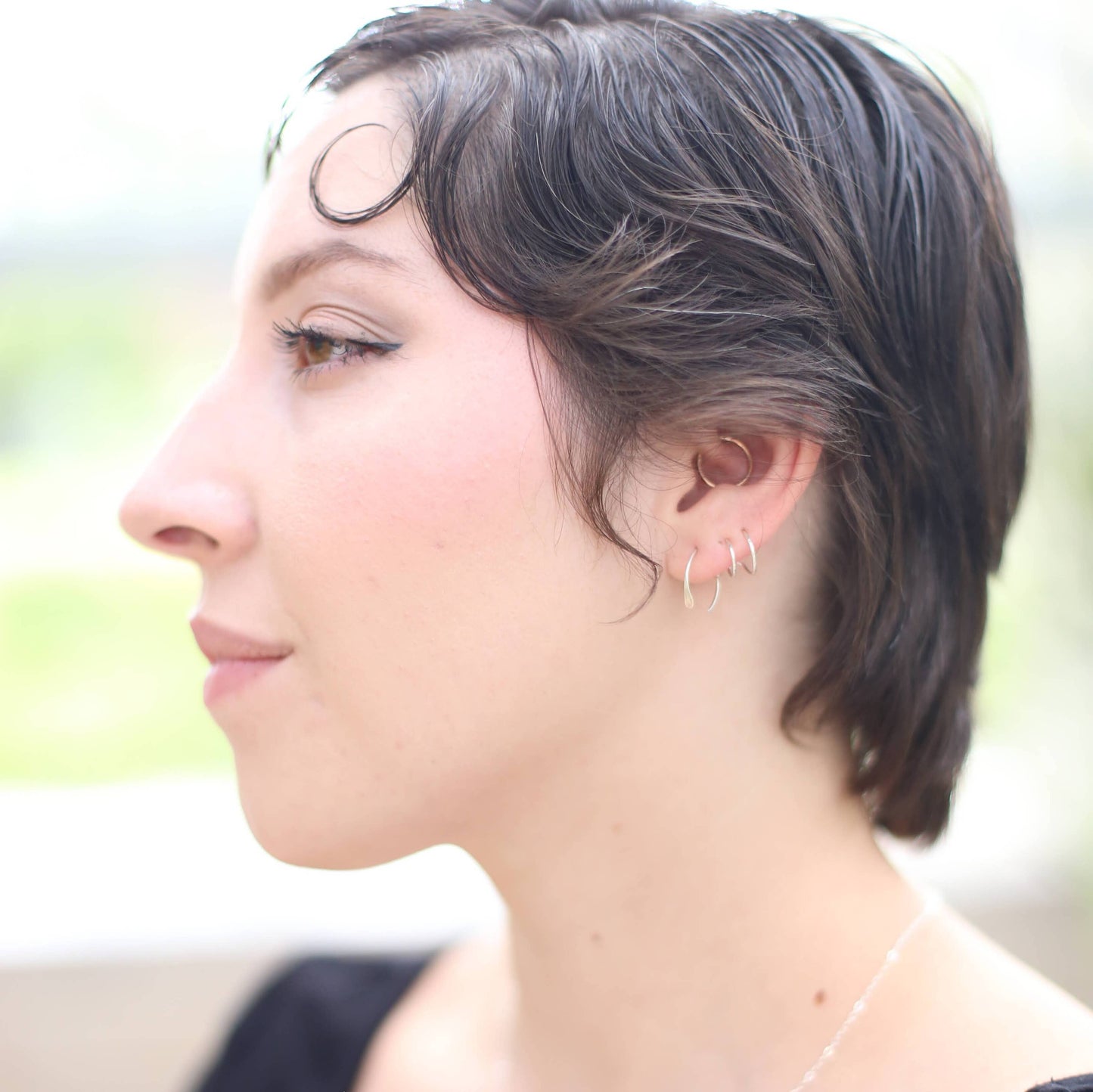 Journey of Hope Huggie Earrings in Sterling Silver