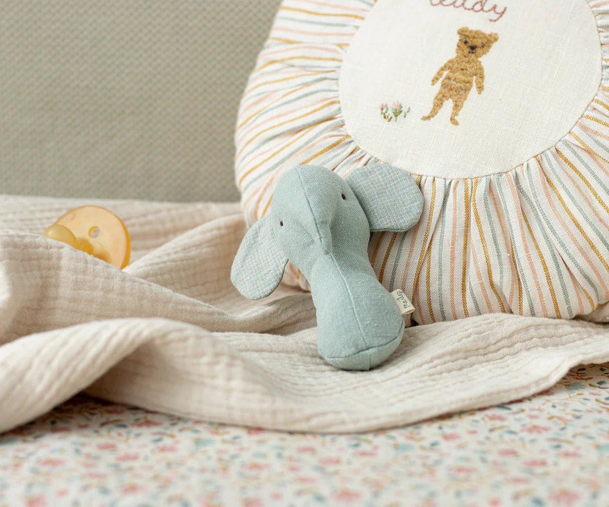 Lullaby Friend, Elephant Rattle in Light Blue