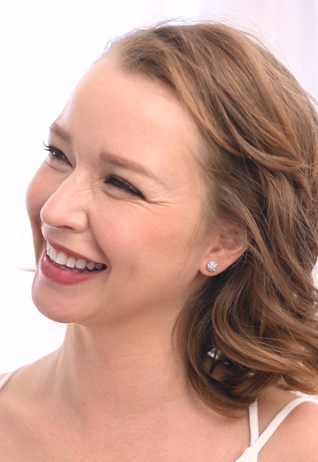 Lustre Bloom Stud Earrings in Platinum