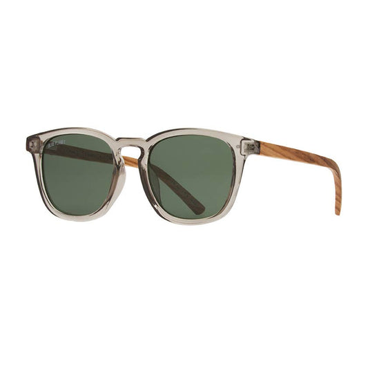 Kai Sunglasses in Crystal Grey and Walnut Wood