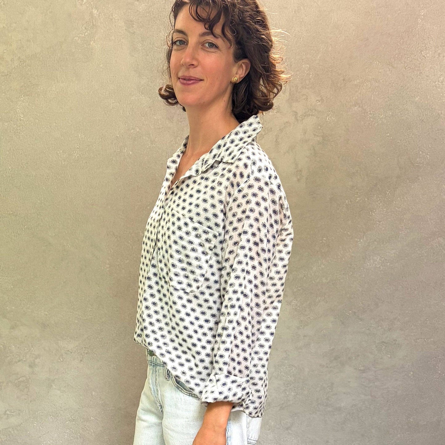Pali Top- Rosa Snow in Lightweight Cotton