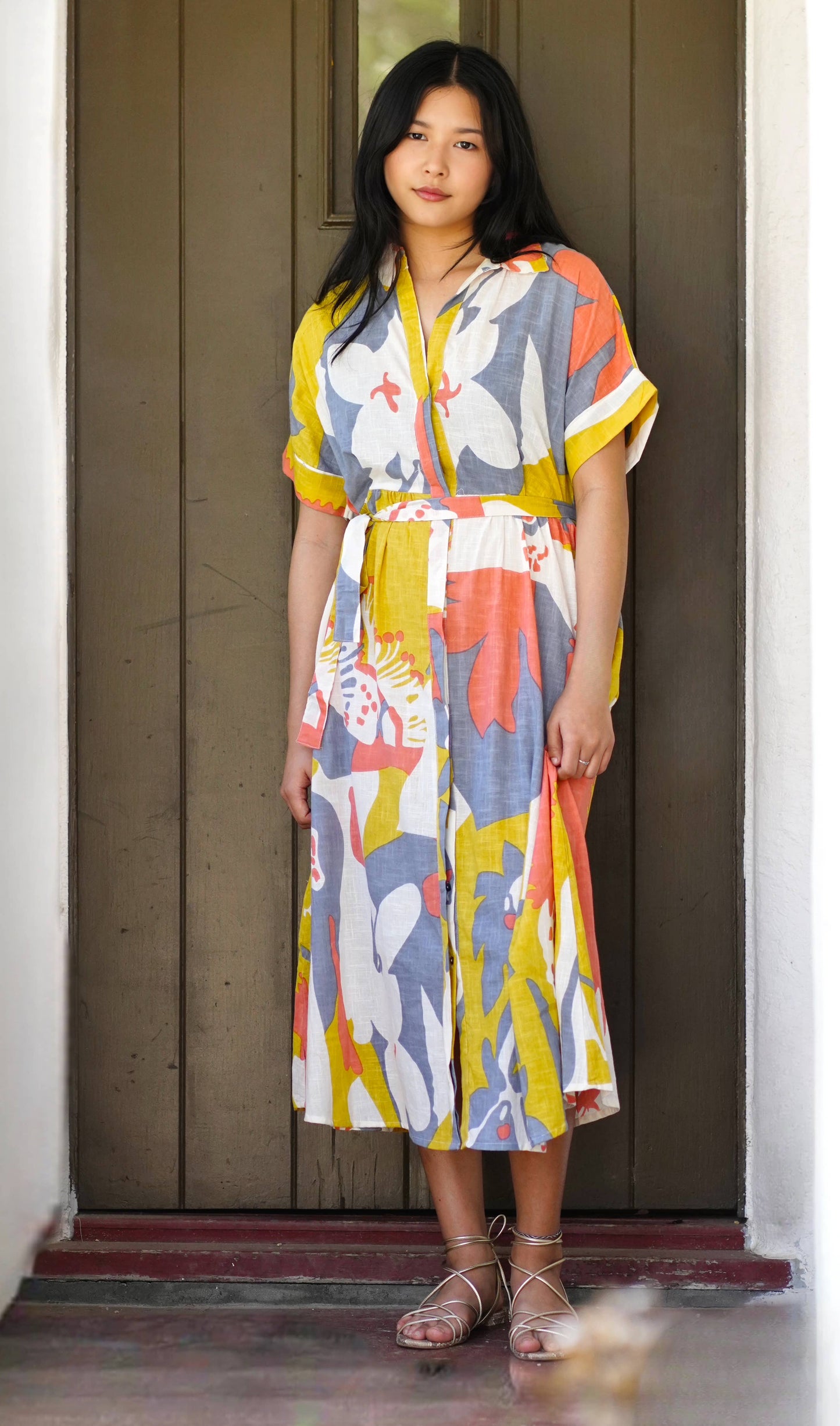 Brigitte Abstract Print Dress Multi