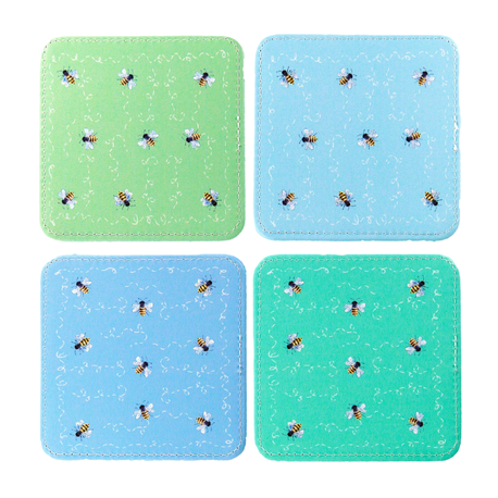 Bee Happy Coasters Set of 4