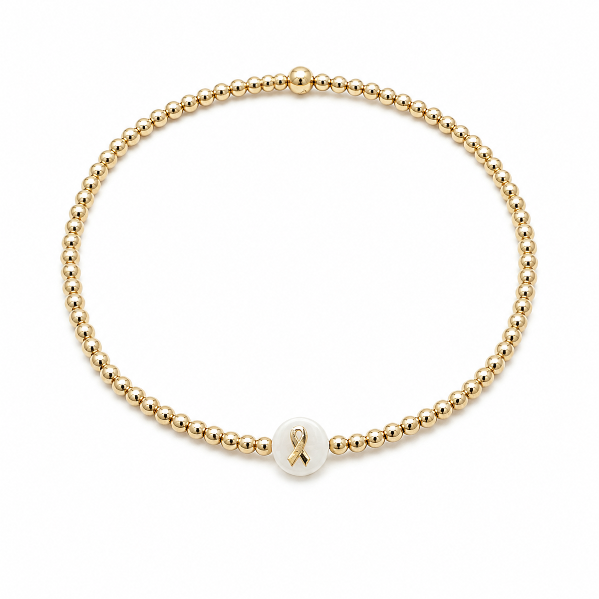 CURE Mother of Pearl Charm Bracelet in Gold